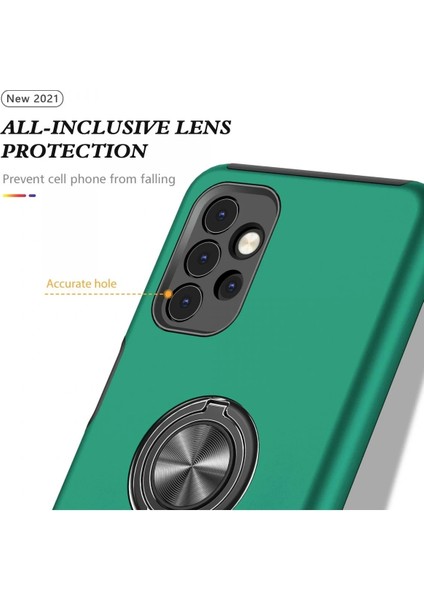 Samsung Galaxy A72 Kılıf Elit Yüzüklü Kapak - Yeşil fırsatları