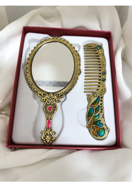 Lüks Vintage Metal Ayna & Tarak Setleri modelleri