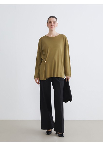 Yeni Sezon Bisiklet Yaka Büzgülü Kadın Tunik fiyatları