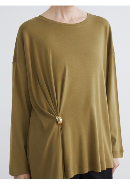 Yeni Sezon Bisiklet Yaka Büzgülü Kadın Tunik modelleri