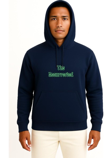 Kapüşonlu The Resurrected Yabancı Dizi Göğüs Baskılı Unisex Sweatshirt