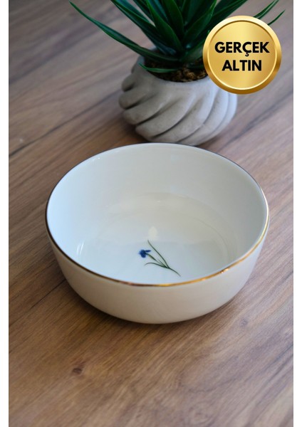 Porselen Natura Iris Altın Yaldızlı Kase 13,50X4CM 460CC Tekli