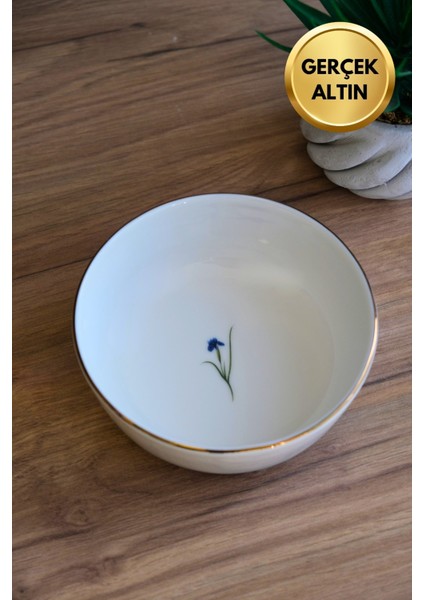 Porselen Natura Iris Altın Yaldızlı Kase 13,50X4CM 460CC Tekli modelleri