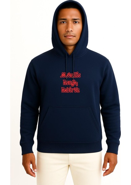 Kapüşonlu Metallic Rouge Rebirth Anime Göğüs Baskılı Unisex Sweatshirt