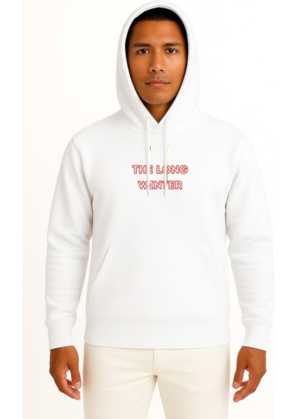 Kapüşonlu The Long Winter Yabancı Dizi Göğüs Baskılı Unisex Sweatshirt