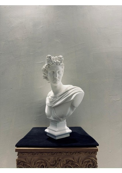Dekoratif Apollo Büst Heykel – Beyaz Polyester Antik Roma Yunan Tasarım modelleri