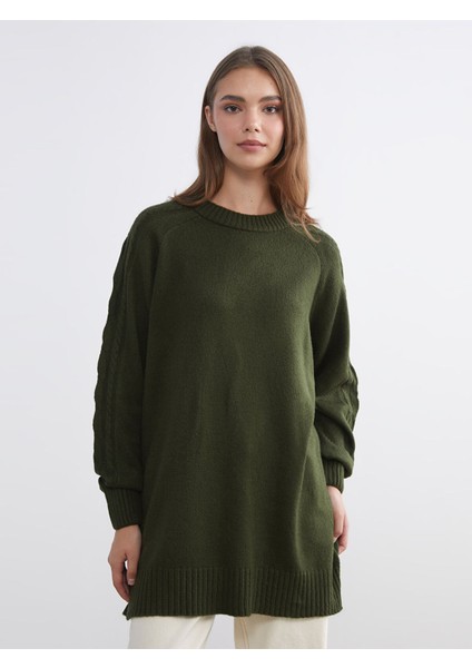 Yeni Sezon Bisiklet Yaka Kadın Triko Tunik