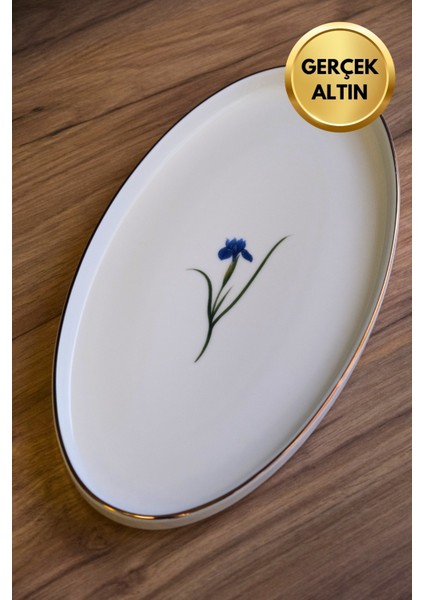 Porselen Natura Iris Altın Yaldızlı Oval Kayık 32,50X17X2,50CM Tekli fırsatları