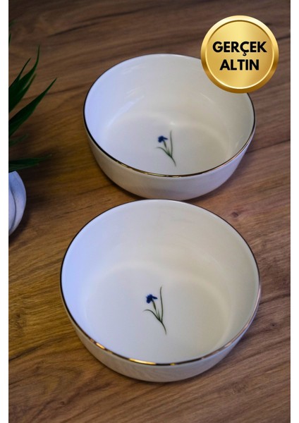 Porselen Natura Iris Altın Yaldızlı Kase 13,50X4CM 460CC 2 Li