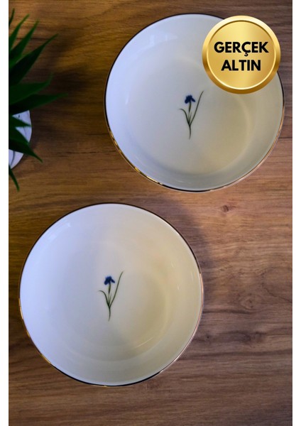 Porselen Natura Iris Altın Yaldızlı Kase 13,50X4CM 460CC 2 Li modelleri