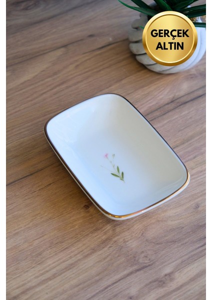 Porselen Natura Çuha Altın Yaldızlı Dikdörtgen Kayık Tabak 14X9,8CM Tekli fiyatları