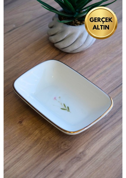 Porselen Natura Çuha Altın Yaldızlı Dikdörtgen Kayık Tabak 14X9,8CM Tekli fırsatları