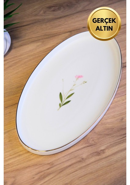 Porselen Natura Çuha Altın Yaldızlı Oval Kayık 32,50X17X2,50CM Tekli fiyatları