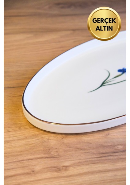 Porselen Natura Iris Altın Yaldızlı Oval Kayık 32,50X17X2,50CM 2 Li fırsatları
