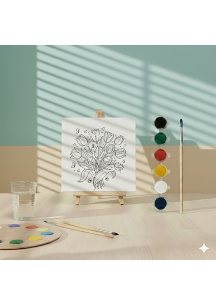 Çocuklar Için Lale Buketi Temalı Eğitici ve Eğlenceli Boyama Seti fiyatları