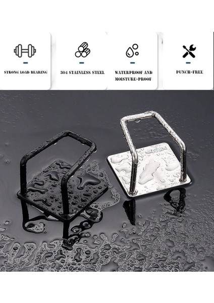 Vıvo 1 Adet Siyah Bulaşık Süngeri Tutacağı Yapışkanlı Paslanmaz Çelik Bulaşık Sünger Tutucu Askı W-1 fırsatları