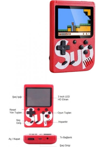 Çocuklara Özel Taşınabilir Sup El Atarisi 400 Oyunlu Nostaljik Oyun Konsolu modelleri