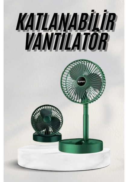 Katlanabilir Teleskopik Şarjlı Fan Masaüstü Soğutucu Vantilatör