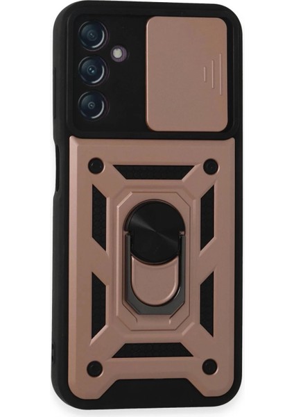 Samsung Galaxy A14 4g Kılıf Pars Lens Yüzüklü Silikon - Rose Gold