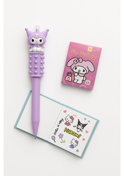 Kuromi Tükenmez Kalem ve Sticker Defteri