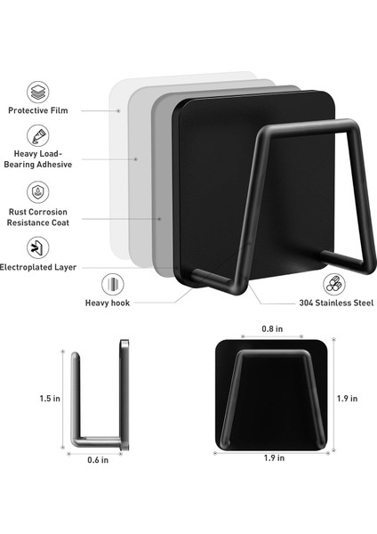 Vıvo 2 Adet Siyah Bulaşık Süngeri Tutacağı Yapışkanlı Paslanmaz Çelik Bulaşık Sünger Tutucu Askı W-1 modelleri