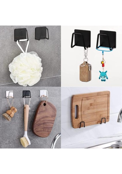 Vıvo 2 Adet Siyah 3 M Yapışkanlı Çelik Bulaşık Sünger Tutucu Askı Bulaşık Süngeri Tutacağı W-1 fırsatları