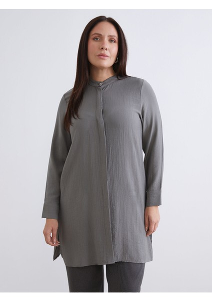 Yeni Sezon Hakim Yaka Dokulu Kadın Gömlek Tunik