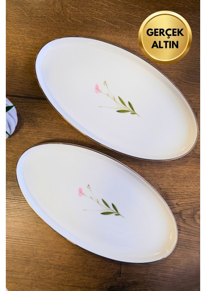 Porselen Natura Çuha Altın Yaldızlı Oval Kayık 32,50X17X2,50CM 2 Li fiyatları