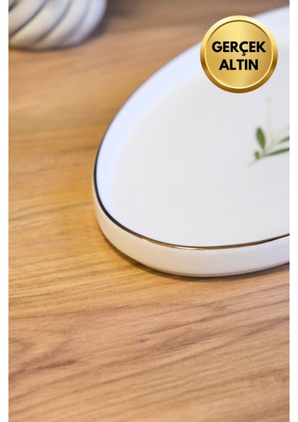 Porselen Natura Çuha Altın Yaldızlı Oval Kayık 32,50X17X2,50CM 2 Li modelleri