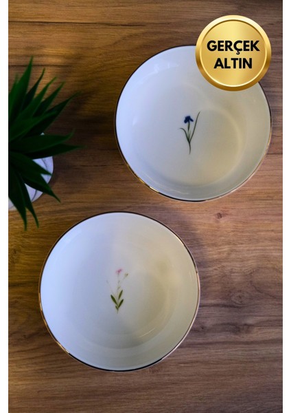 Porselen Natura Karma Altın Yaldızlı Kase 13,50X4CM 460CC 2 Parça