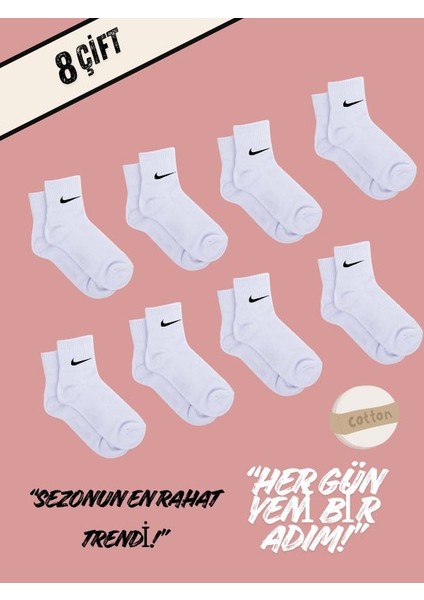 Sock8 Li Beyaz Kolej Çorap