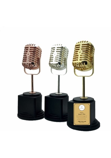Kişiselleştirilebilir Mikrofon Figürlü Plaket