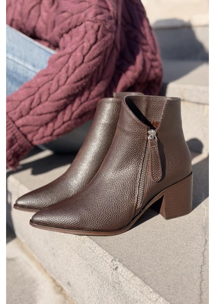 Mirno Kadın Kovboy Bot Acıkahve Desenli Mat Deri indirimleri