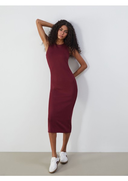 Yeni Sezon Bisiklet Yaka Bodycon Elbise