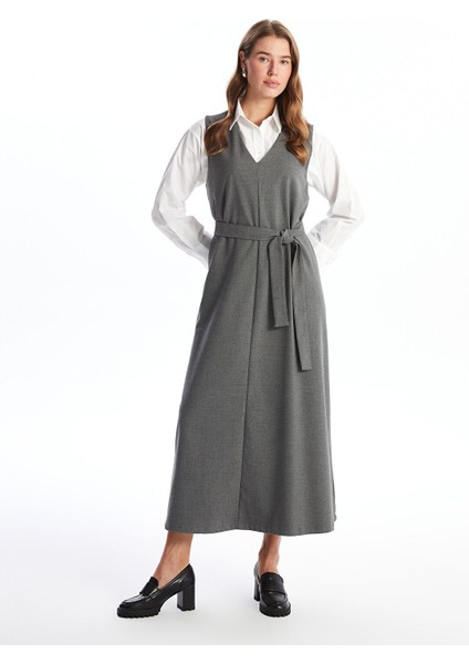 Yeni Sezon V Yaka Elbise