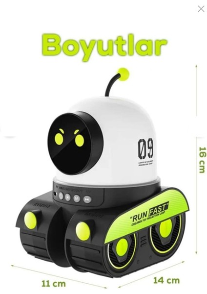 Robot Şekilli Müzikli Projektör Dönen Figürlü Şarjlı Gece Lambası fiyatları