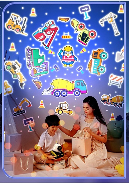 Robot Şekilli Müzikli Projektör Dönen Figürlü Şarjlı Gece Lambası indirimleri