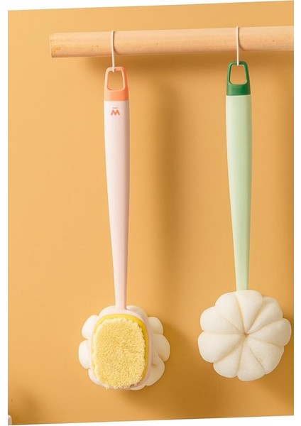 Uzun Saplı Masaj Etkili Çift Taraflı Banyo Süngeri ve Duş Fırçası fiyatları