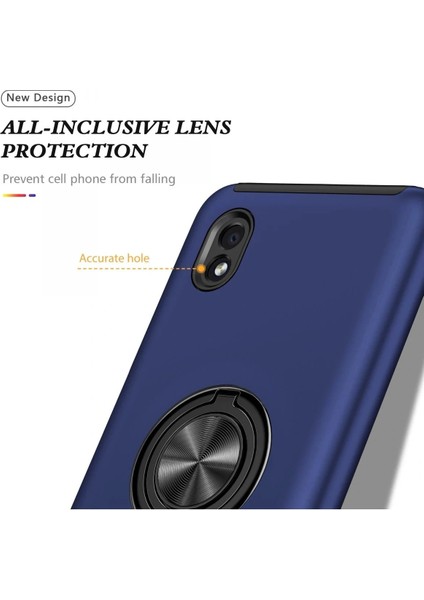 Samsung Galaxy A01 Core Kılıf Elit Yüzüklü Kapak - Lacivert fırsatları