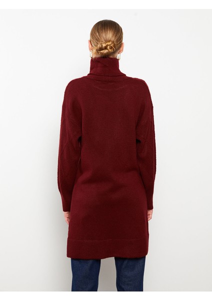 Yeni Sezon Balıkçı Yaka Kendinden Desenli Uzun Kollu Kadın Tunik indirimleri