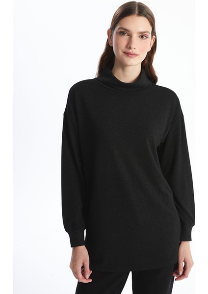 Yeni Sezon Dik Yaka Desenli Oversize Kadın Tunik