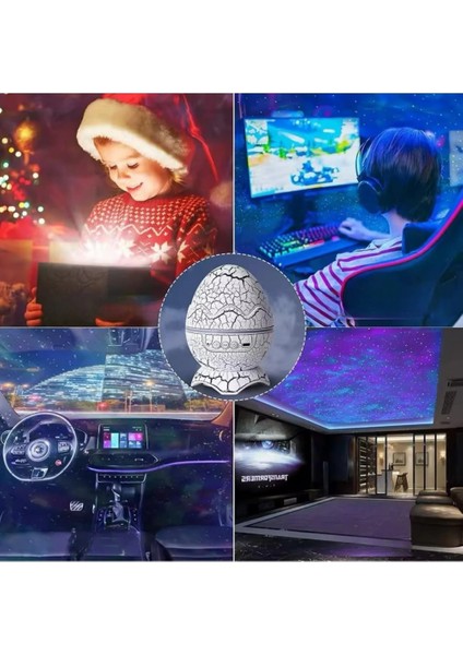 Bluetooth Hoparlör Dinozor Yumurtası Gece Masa Lambası Projektör fırsatları