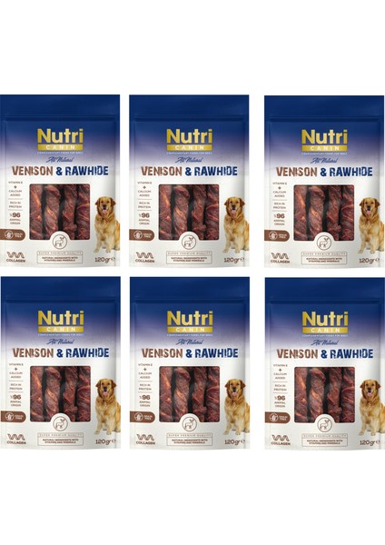 Rawhide Geyik Eti Sargılı Kemik Köpek Ödülü 120 Gr. x 6 Adet