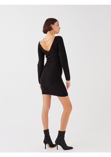 Yeni Sezon Bisiklet Yaka Düz Uzun Kollu Elbise indirimleri