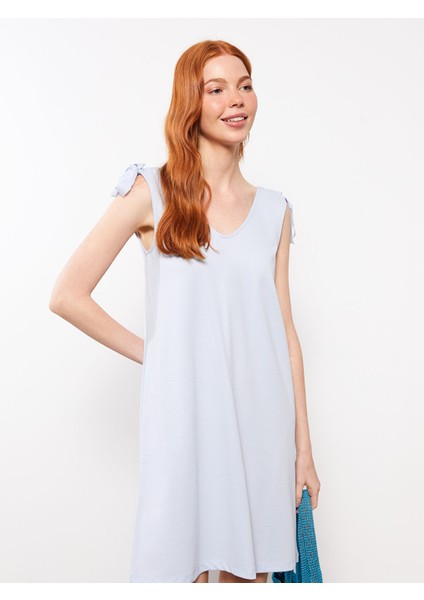 Yeni Sezon Kadın V Yaka Düz Plaj Elbisesi fırsatları