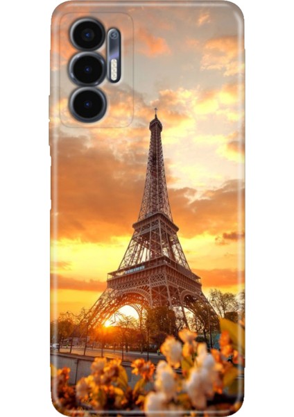 Tecno Pova 3 Kılıf (LF7N) Uyumlu Renkli Baskı Desen Esnek Silikon Eyfel