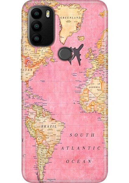 General Mobile Gm 21 Pro Kılıf Baskılı Esnek Silikon Kapak Map