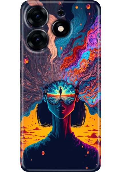 Tecno Spark 20 - 20C Kılıf Renkli Temalı Tarz Silikon Girdap