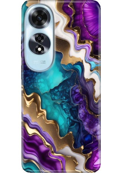 Oppo A60 Kılıf (CPH2631) Uyumlu Silikon Desenli Kalıplı Ermer Keskin Ametist