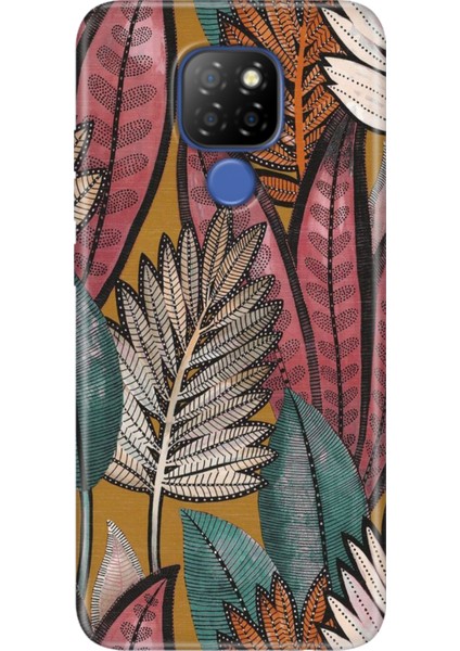 General Mobile Gm 20 Kılıf Desenli Silikon Case Uv Yapraklar